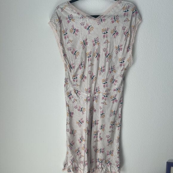 Morgan Lane Cordelia Lace Trimmed Floral Print Satin Nightgown Sz Xl Cottagecore - Picture 6 of 8